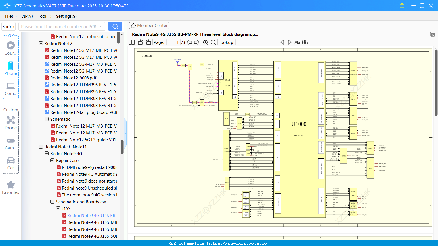 Xiaomi Redmi Note9 4G J15S BB-PM-RF Three Level Block Diagram